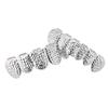 Carved Plaid Pattern Metal Hip Hop Upper and Lower Teeth Set