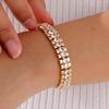 Women's Fashionable Golden Copper Cross Bracelet - PBR-220