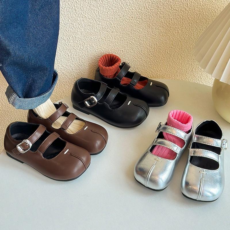 Girls Mary Jane Shoes Princess Soft Leather Ballet Flats Children Fashion Double Strap Round Toe Casual Toddler Designer Shoes