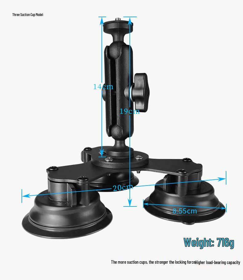 Strong Suction Cup Car Mount for Phone, Navigation, and Action Camera Shooting