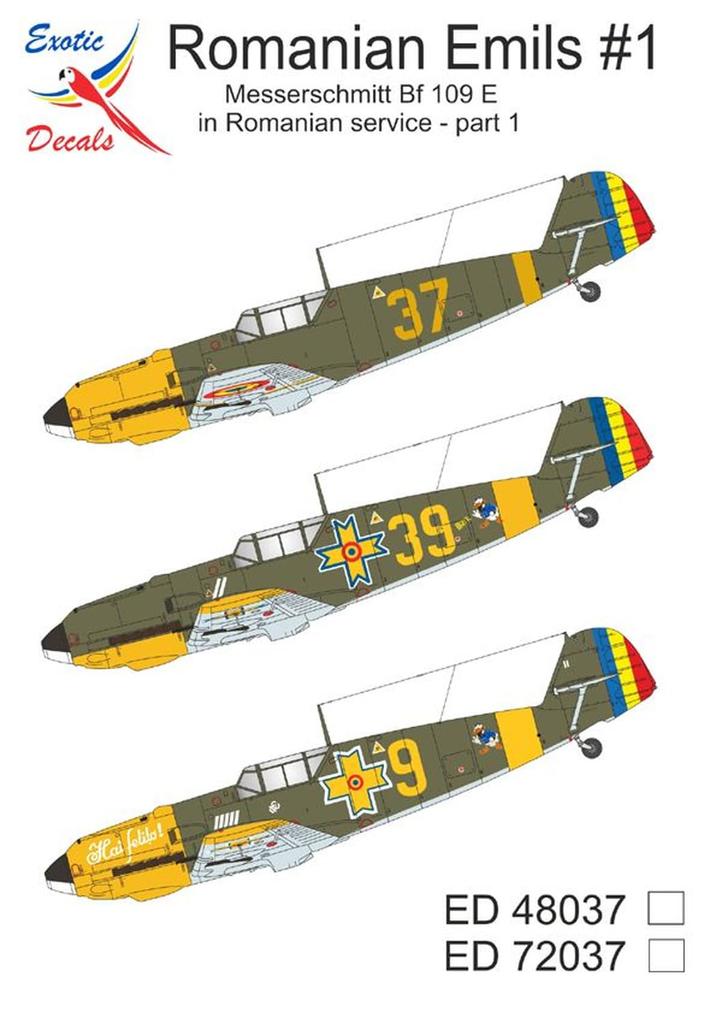 Toromodel Romanian Air Force Emil Part 1 Plastic Model Decal TRMED72037 1/72 (Airplane)