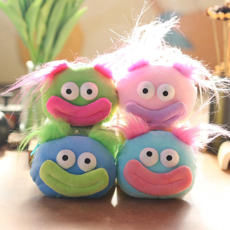 Adorable Big-eyed Sausage Plush Doll Keychain With Soft Pp Cotton Filling