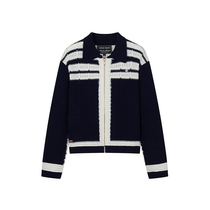 Teenie Weenie Women's Plaid Knit Polo Cardigan