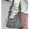 Fold Shoulder Bag Vintage Casual Designer Underarm Crossbody Bag Simple Fashion Women Pleated Nylon Fabric Shoulder Bags