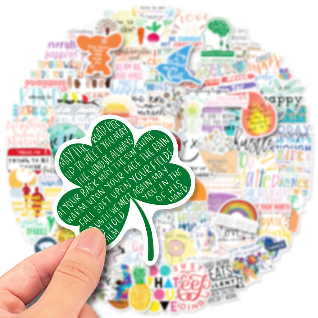 100 Inspirational Text Stickers Theme Inspirational English Short Sentences Literary Style Creative Graffiti Student Stationery Stickers