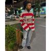 RogueWave Hip Hop Embroidery Stripe Polo Shirt Y2k Retro Fashion Classic Lapel Neck Shirt Long Sleeved T Shirt