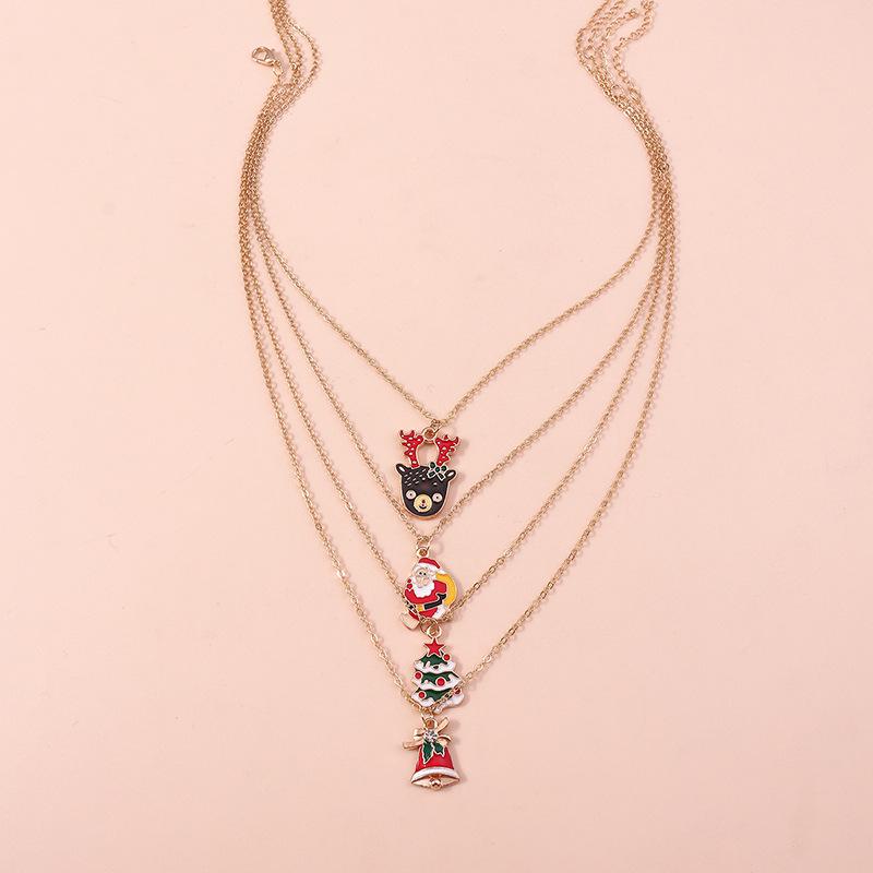 Hot Selling Christmas Necklace Set: Reindeer, Tree, Bell, Santa Claus Sweater Chain