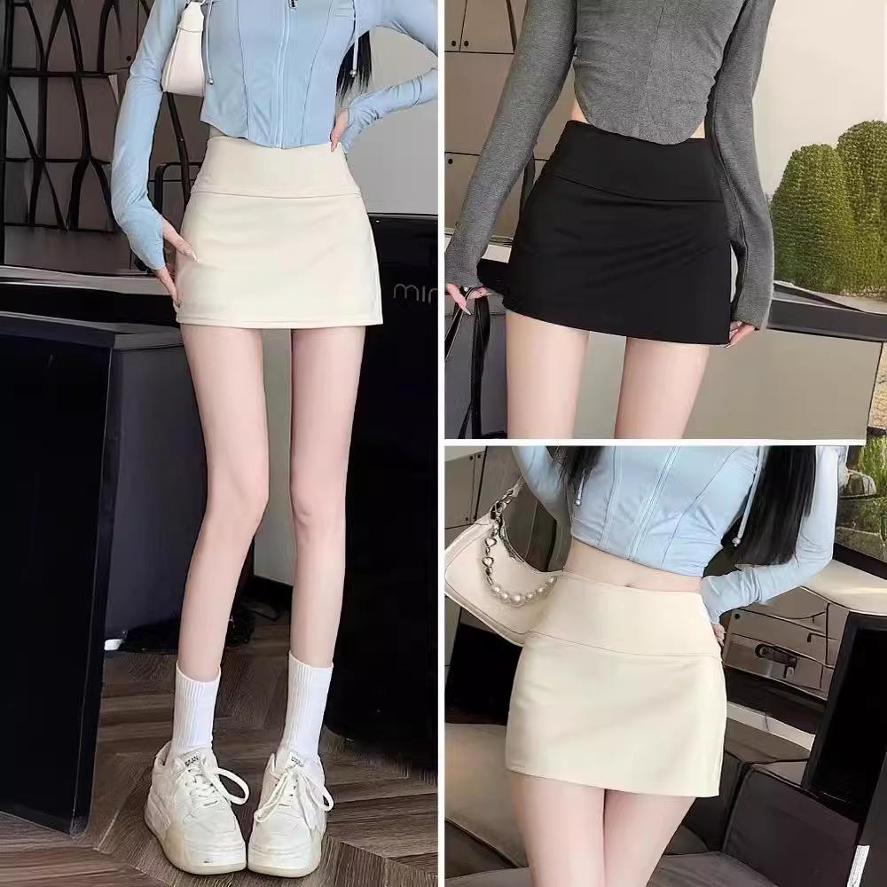 2026 New Black High-Waist A-line Slit Bodycon Half Skirt for Women - Spring/Summer Petite