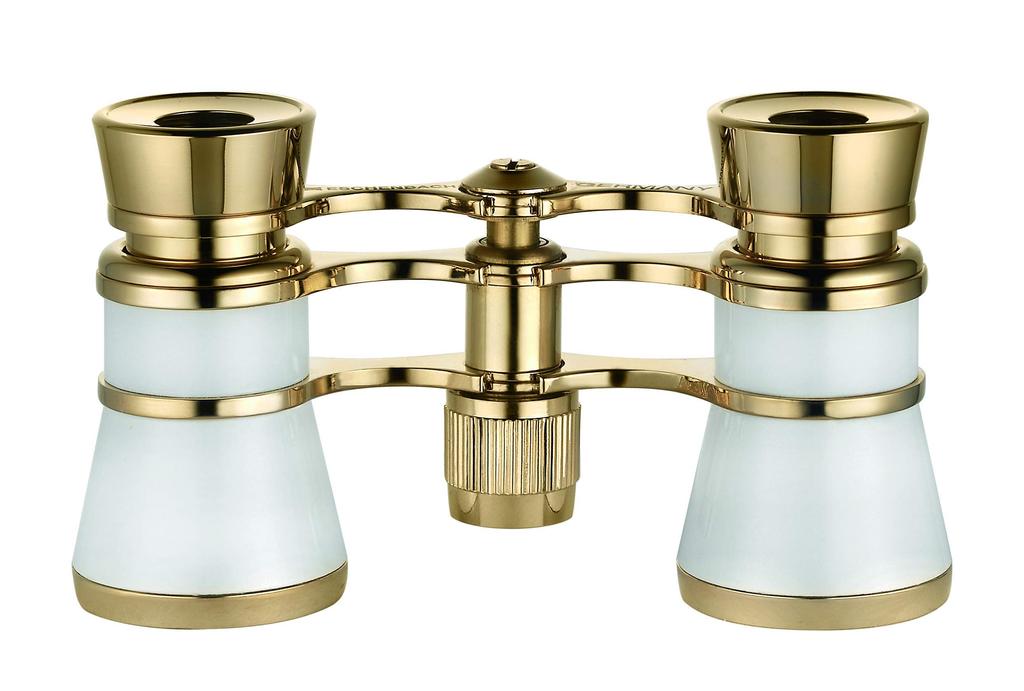 ESCHENBACH Swan Opera Glasses, 3x Magnification, 25 Caliber, Shiny Snow, 4443-1