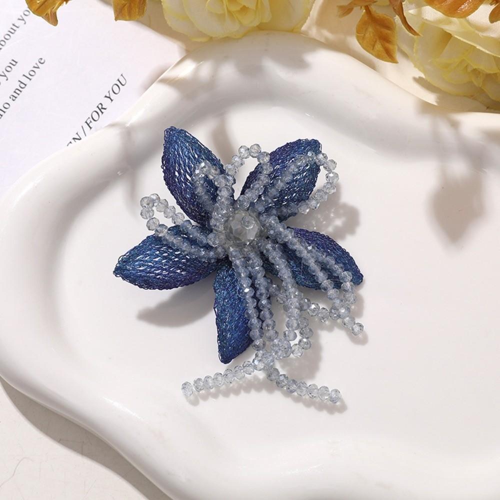 

Vintage Crystal Beads DIY Sewing Decals Multi-layer Handmade Crystal Patch Tassel Y2K Applique Decorative DIY Crafts синий