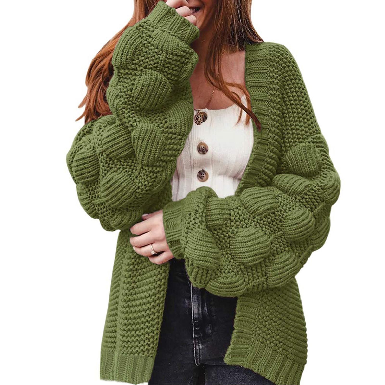 

Женский простой кардиган большого размера, вязаное модное повседневное вязаное свободное открытое вязаное милое пальто XL