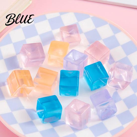 Office Stress Relief Transparent Squeeze Toy Square Ice Cube/Cat Paw Ball Tranquility Desk Accessory Sensory Small Fidget for Adults Realistic Cube