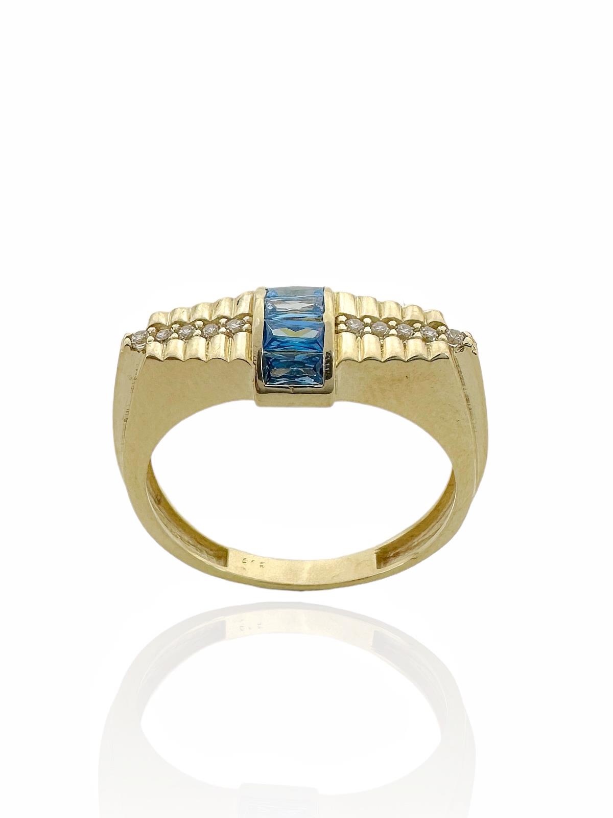 

Золотое кольцо 14K с бриллиантом с аквамариновым камнем особого качества | Ювелирные изделия для женщин | Аксессуары | Кольца Мода