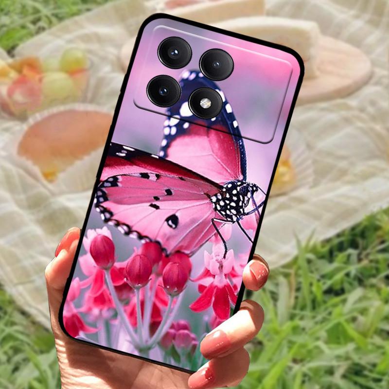 Pro Xiaomi Poco X6 Kryt Poco X 6 X6 Pro 5G Silikonový Měkký Mramorový Černý Nárazník Funda Coque pro Xiaomi Poco X6 Pro Ochranný