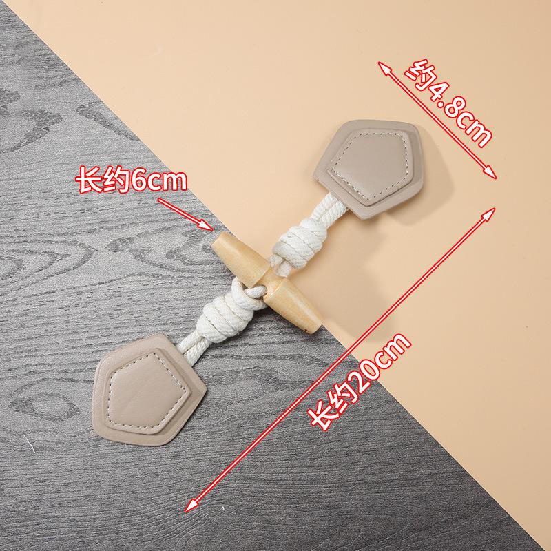 1 Pair Horn Buttons Duffle Coat Jacket Fasteners Toggle with Leather Patch Buckle Buttons for Overcoat Decor Sewing Accessories