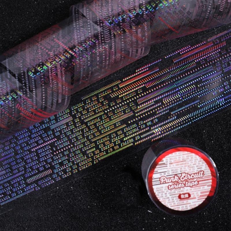 Transparent Punk Theme Sticker Tapes For Notebook Decoration Craft Supplies With Durability PET Materials Tape