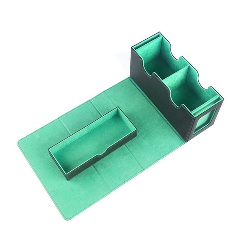 PU Leather Trading Card Deck Box Board Game Card Carrying Organizers Scratch Resistant Card Storage Case with Drawer