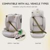 Leon Highback Booster Seat, ISOFIX, i-Size R129, 100-150cm, 3-12 Years, Seatbelt Clip (Beige)