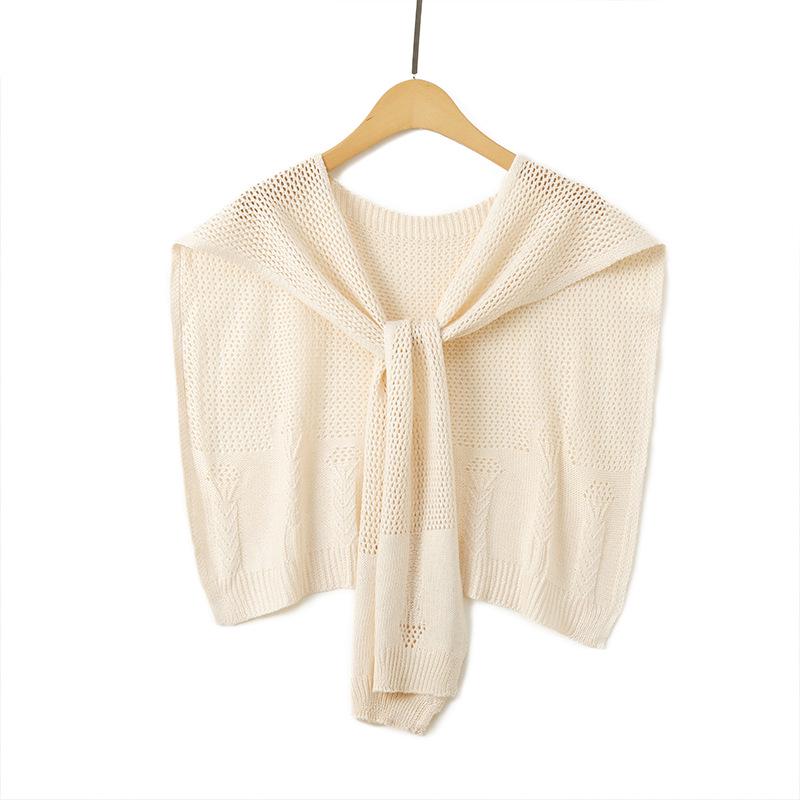 Korean Style Lightweight Knit Bolero Shawl for Women - Versatile Shoulder Cover for Spring, Summer, and Autumn