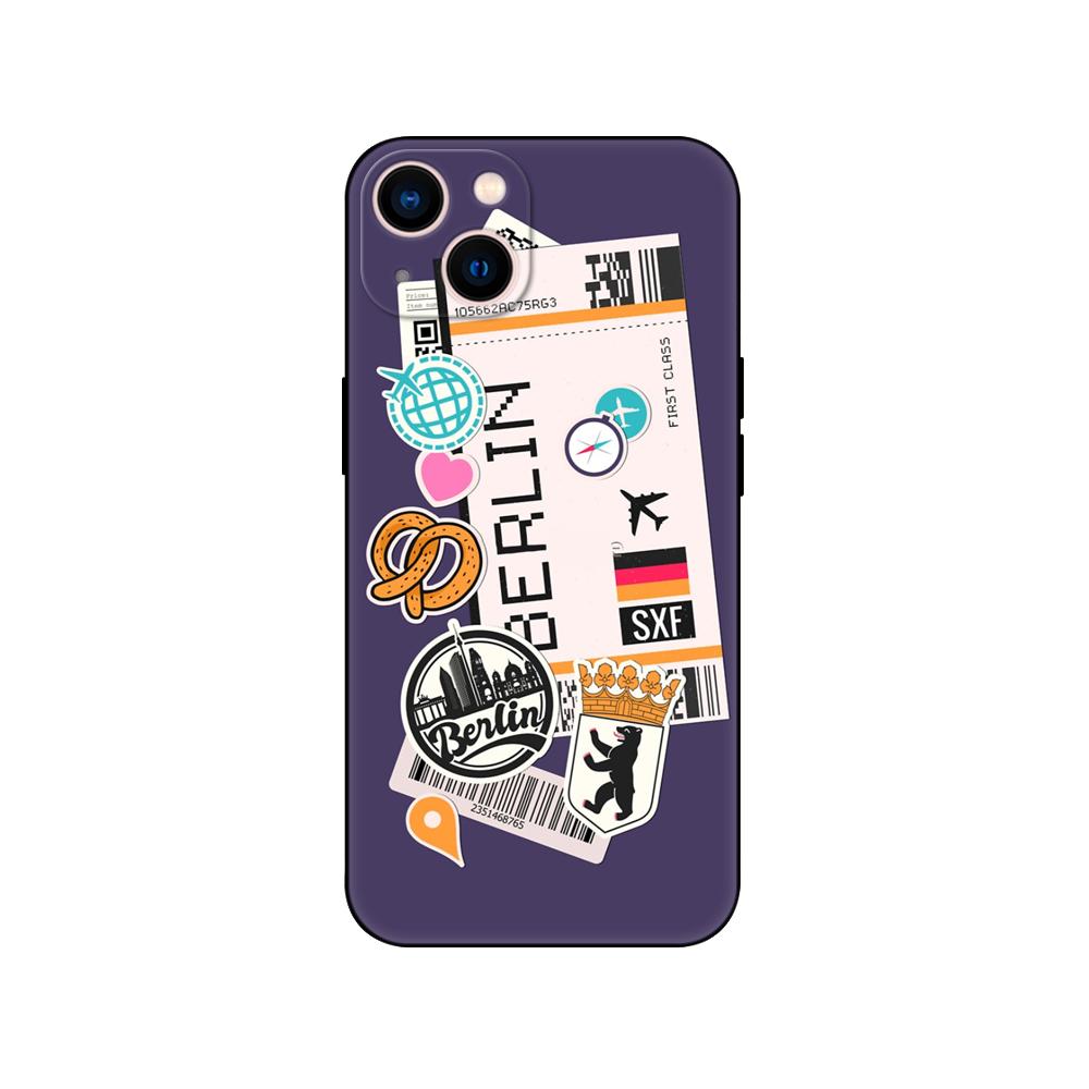 Black Tpu Case For Samsung Galaxy F23 M12 M22 M23 M32 4G M52 5G M30S M21 Boarding Pass Traveltickets