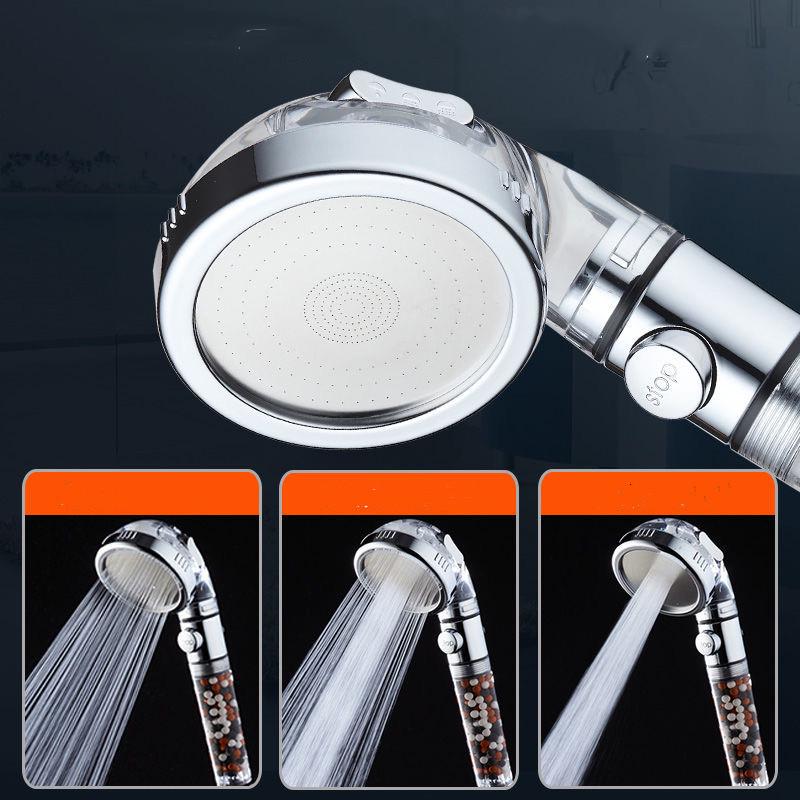 Three-Mode Ion Shower Head: Pressurized, Water-Saving, Multifunctional, Handheld Filter Therapy