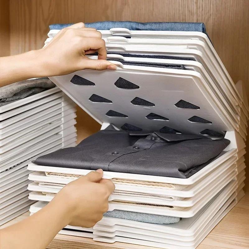 T Shirt Folding Board Stackable Clothes Organizer Clothing Dividers For Wardrobe Closet Home Daily Use Clothing Storage Supplies