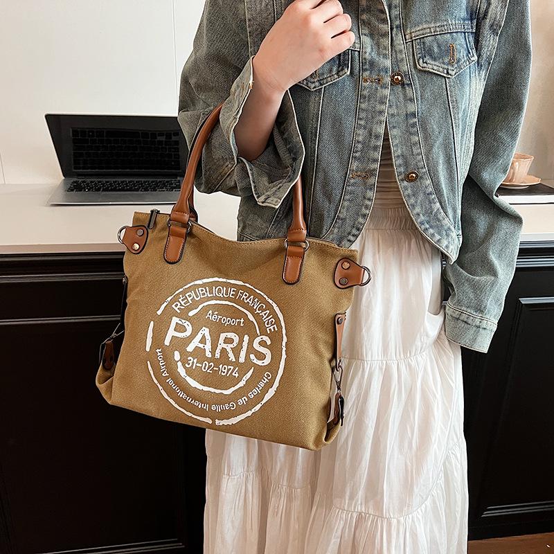 2024 Trendy Women's Letter Tote Handbags: Large Capacity, Casual Commuting, One-Shoulder & Crossbody