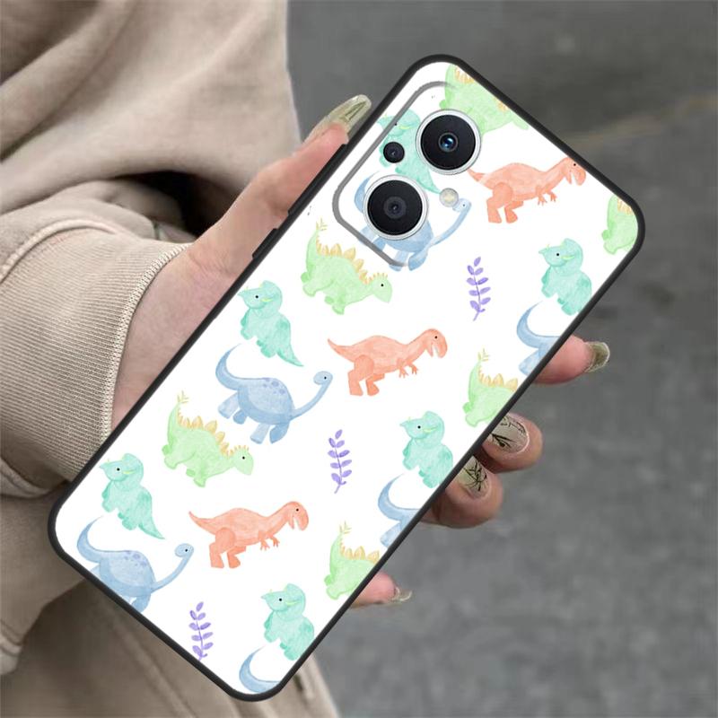 Dinosaur Collage Case For OPPO Reno 14F 13F 12F 11F 10 12 13 14 Pro 7 8 Lite OPPO Find X5 X6 X8 X9 Pro Cover