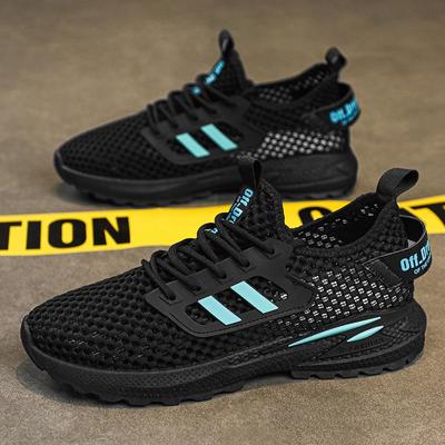 Summer Breathable Large Mesh Sports Shoes with Lace Up and Lightweight Perforated Shoes for Outdoor Fashion and Leisure