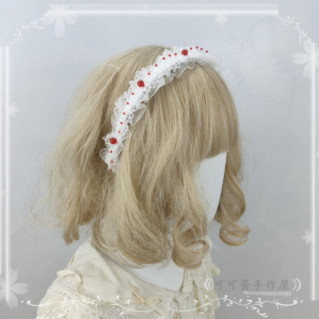 Original Handmade Halloween Ghost Bride Cos Dress Up Hair Accessories White Lace Veil Blood Drop Mesh Flower Women's Headdress
