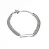 Glory_Arden [Unisex] Surgical Steel Rectangular Point Double Chain Bracelet / Ghmb-173