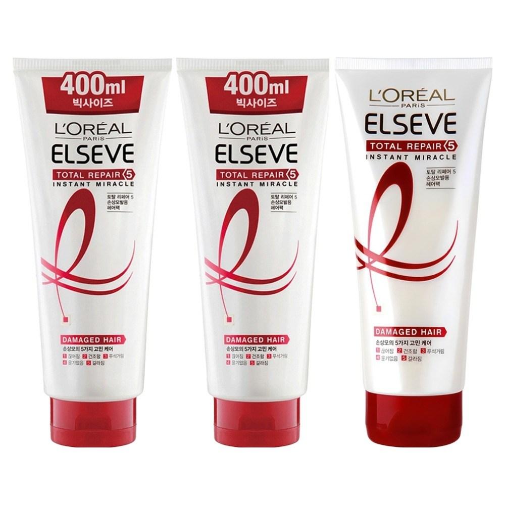 L'Oréal Paris Elvive Total Repair 5 Instant Miracle Damage Care Hair Pack 400ml 2p + 170ml 1 Pcs