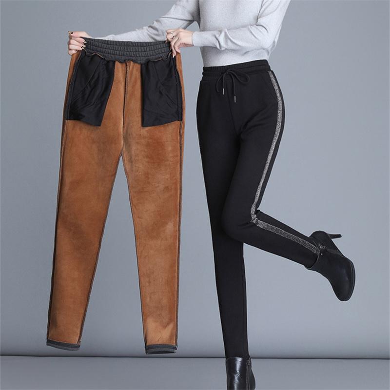 Winter Women Hight Waist Solid Color Slim Comfortable Casual Stretchy Thicken Thermal Legging Women Leggings Velvet Warm Pants