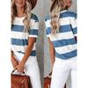 Striped Round Neck Short Sleeve T-shirt Stripes Round Neck Short Sleeve T-shirt