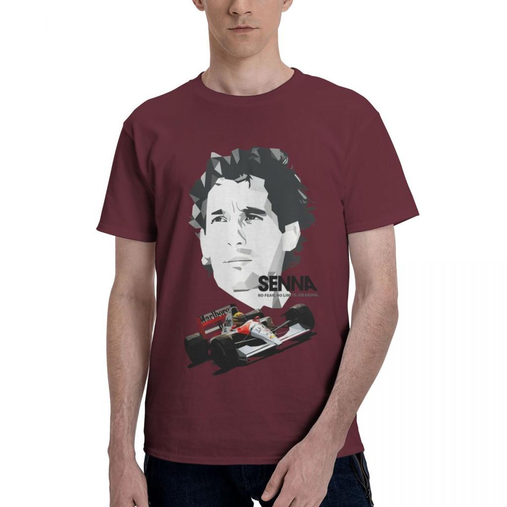 Men T Shirt Ayrton Senna Legend Cotton Y2K Graphic Customized Unisex Clothes T Shirts