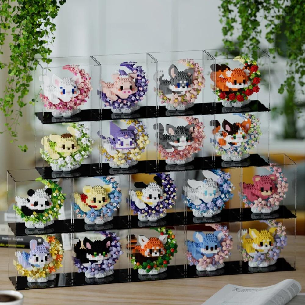 Mini Hund Katze Panda Waschbär Niedliches Haustier Kleine Bausteinmodellserie Ornamente Kinderspielzeug Weihnachts- Geburtstagsgeschenke für Kinder