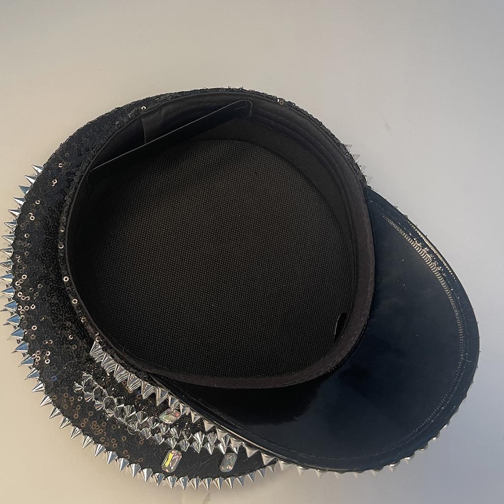 Tříbarevný steampunkový vojenský klobouk s hroty kapitánský klobouk pro ženy muže seržantský klobouk klobouk na rozlučku se svobodou festivalový narozeninový párty klobouk