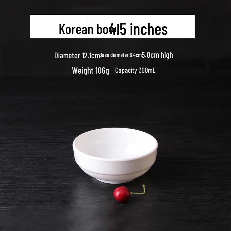 Qianxing A8 White Melamine Rice & Soup Bowls 4.5 inch