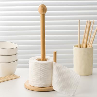 Porta Rotolo di Carta da Cucina in Bambù Rustico Organizzatore da Banco per Carta da Cucina Dispenser a Rotolo per Bancone Cucina Bagno Tavolo da Pranzo