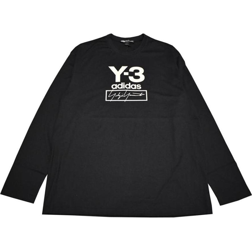 

Y-3 Logo Print Crew Neck Long Sleeve T-Shirt Men Tops Black FJ0406 L
