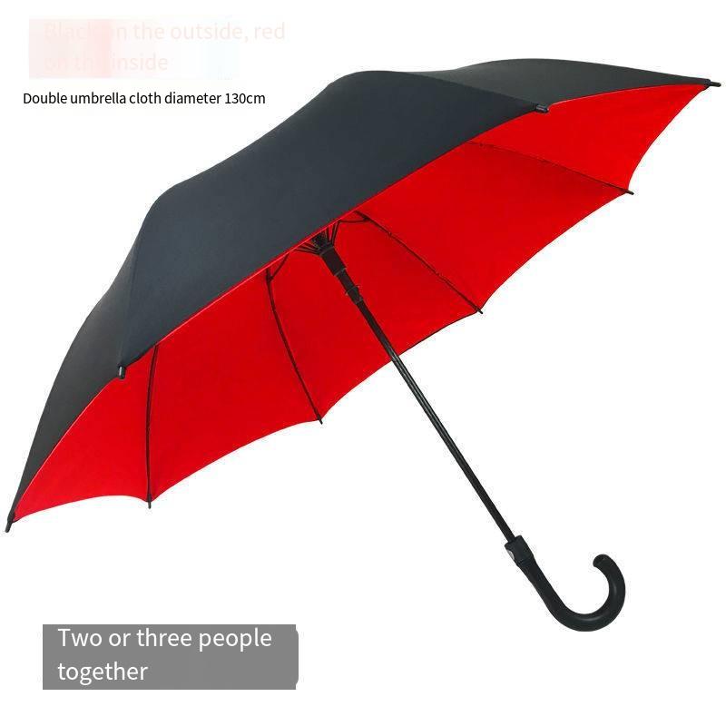 30 "automatic straight handle. Curved handle double layer golf business umbrella Large double men's umbrella windproof umbrella
