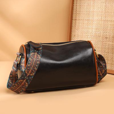 Retro Leather Women'S Bag Trendy Fashion Simple Shoulder Messenger Bag First Layer Cowhide Premium Pillow Bag