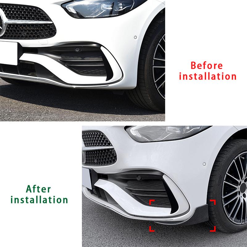 Front Bumper Spoiler Corner Protector Canard Diffuser Splitter For Mercedes Benz C-Class W206 AMG C200 C260 C43 Brabus 2022+