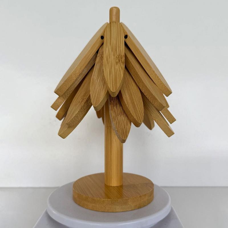 New Fashion Christmas Tree-Shaped Wooden Heat Resistant Creative Kitchen Table Decor Hot Pad for Dining Home