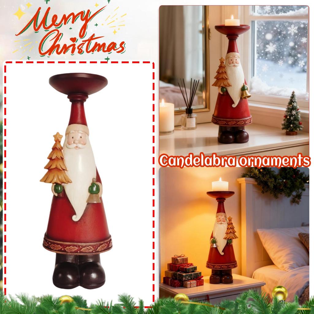 Resin Candlestick Ornaments Christmas Party Desktop Decorations Resin Crafts