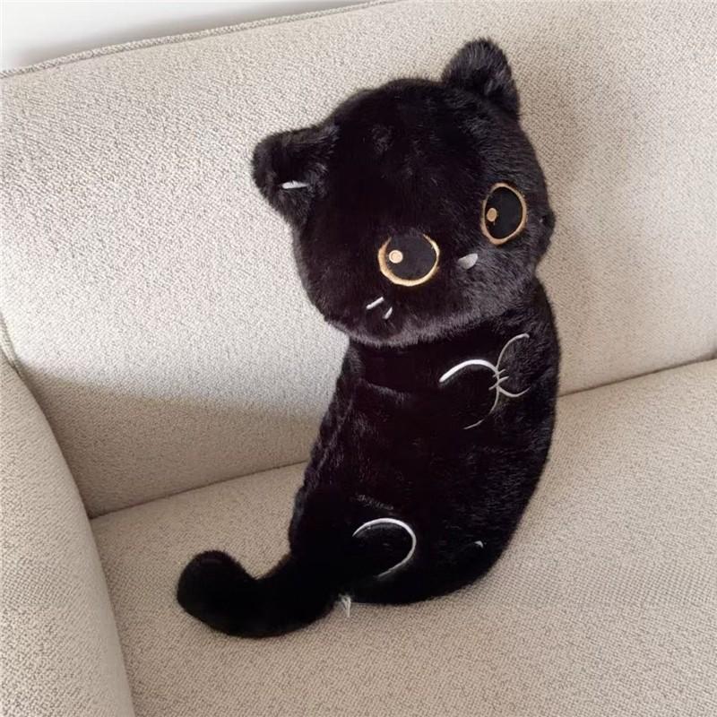 Cartoon Cat Plush Pillow With Embroidered Animal Design For Couch Lounge And Bed Comfort