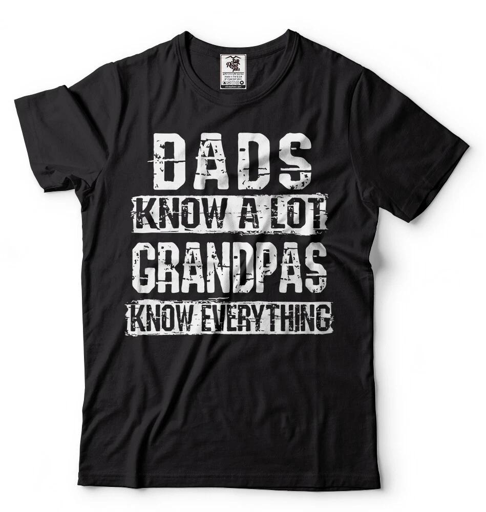 Gift for Grandpa T-shirt Grandfather shirt Grandpas Know everything fathers Tee L