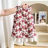 Girls Summer Rose Floral Dress Thin Patchwork Pastoral Baby Girl Sundress