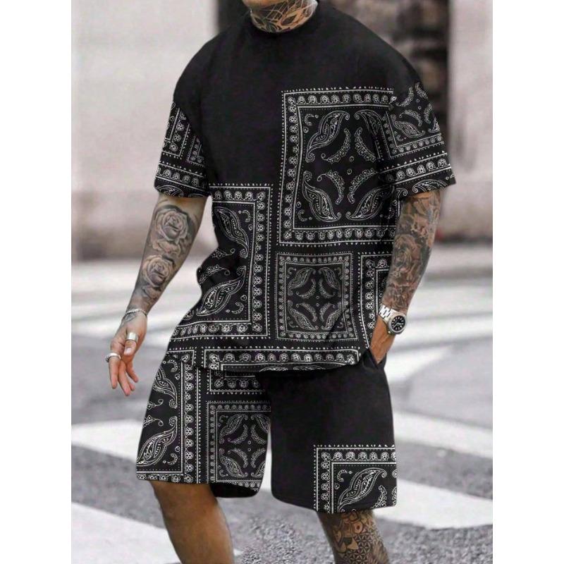 Летняя футболка с коротким рукавом с 3D-принтом, мужской повседневный комплект для отпуска, узоры, которые являются повседневной модой, мягкий, удобный, дышащий S