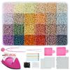 Bügelperlen Set 2,6mm Mini-Perlen 144 Farben All-in-One Set mit Steckplatten, Mini-Bügeleisen, Pinzette Pixel Art DIY Bastelset für Erwachsene